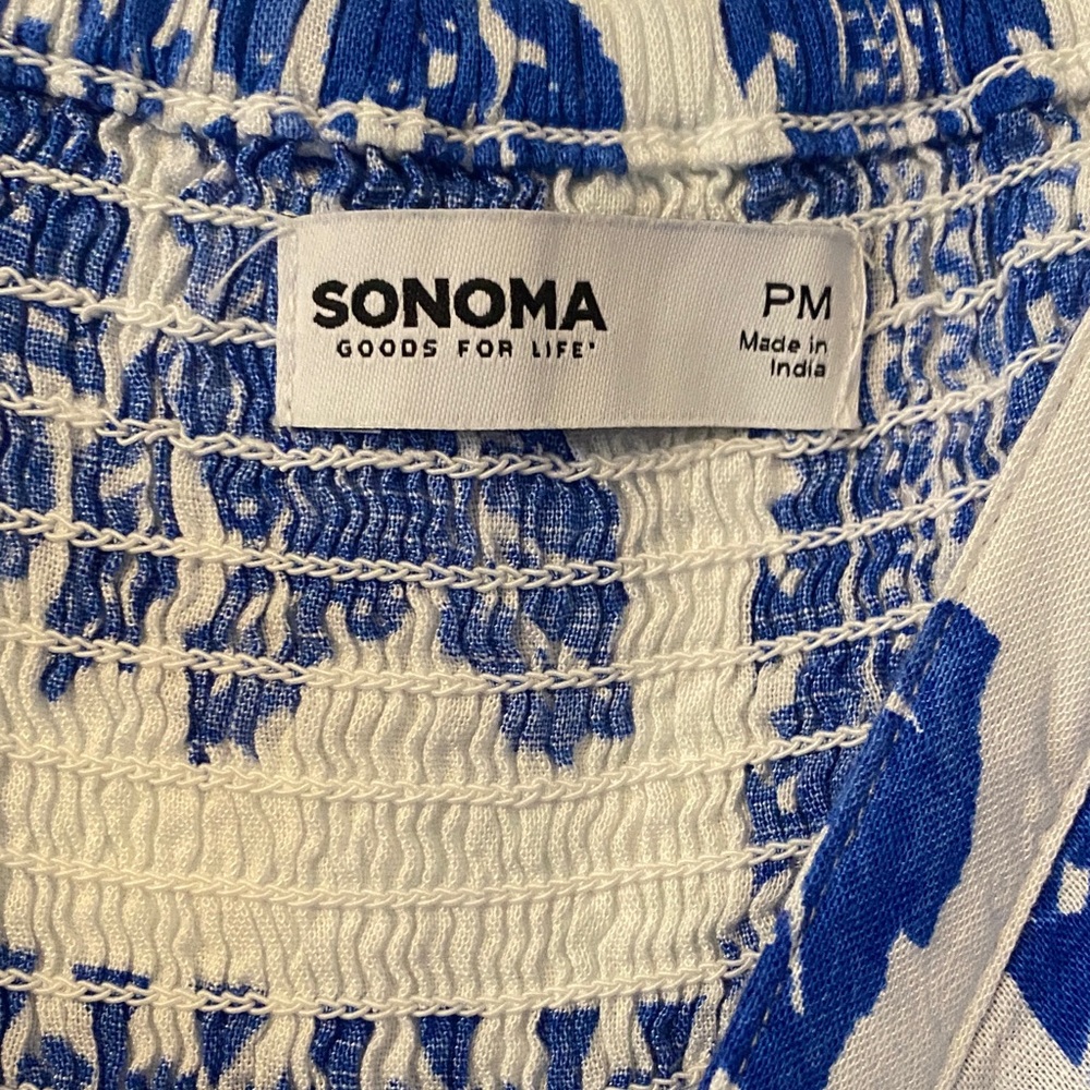 Sonoma White and Blue Floral Midi Dress - Picture 2 of 7